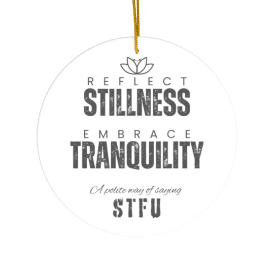 Reflective Tranquility Inspirational Quote Ceramic Ornaments