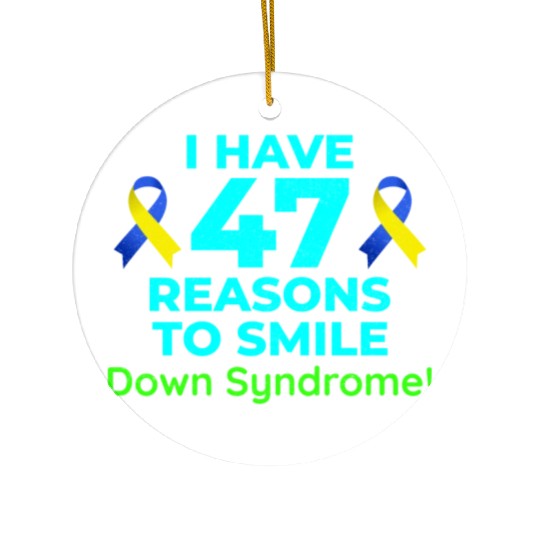 Down Syndrome Awareness 47 Reasons to Smile Ceramic Ornaments