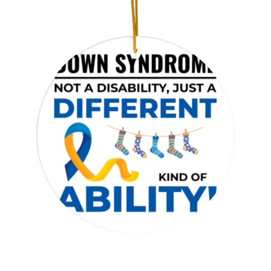 Down Syndrome Awareness Different Ability Ceramic Ornaments