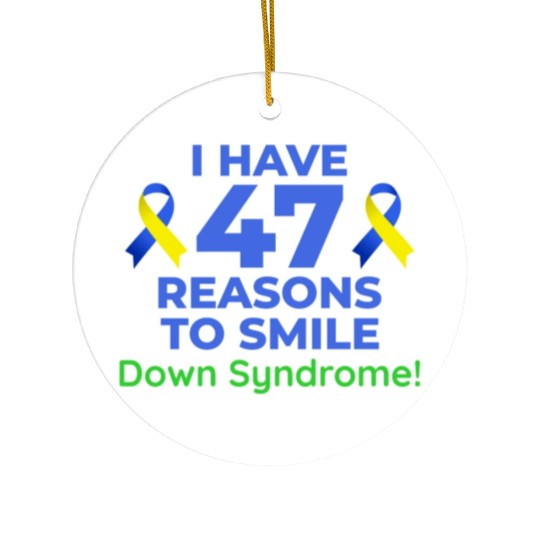 Down Syndrome Awareness 47 Reasons to Smile Ceramic Ornaments