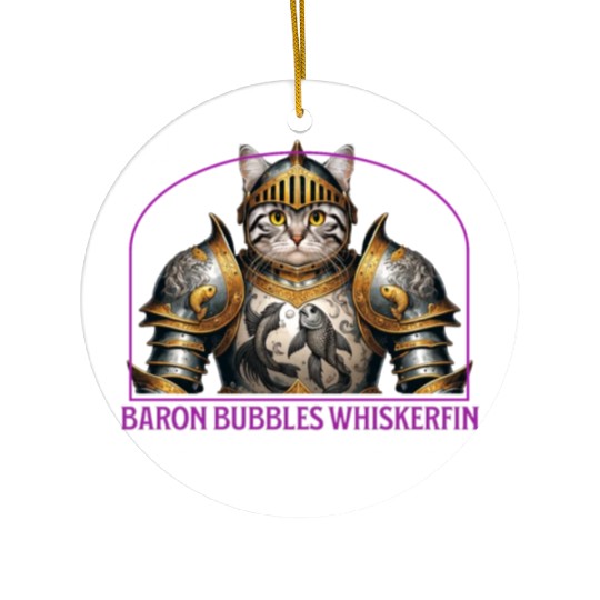 Pisces Cat Knight - Zodiac Astrology Fish Armor Ceramic Ornaments