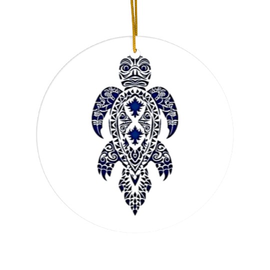 Turtle Tribal Blue Turtle Ceramic Ornaments