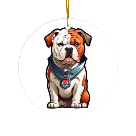 English Bulldog Stickers Ceramic Ornaments
