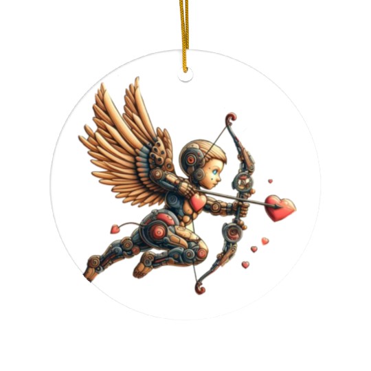 Robo Cupid Ceramic Ornaments