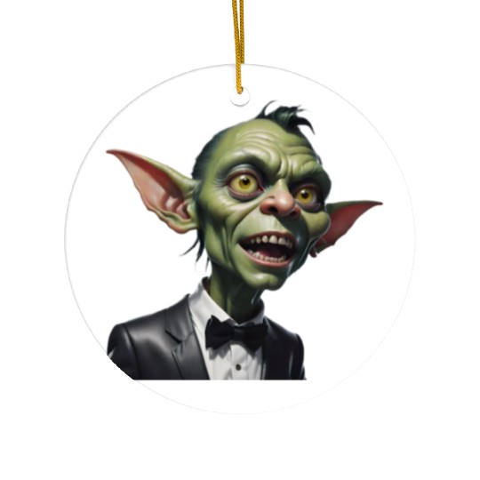 Green Goblin with Tuxedo Ceramic Ornaments