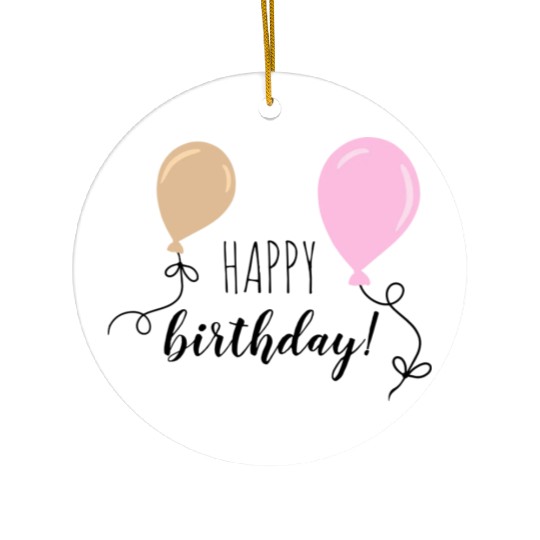 Happy birthday party balloons Ceramic Ornaments