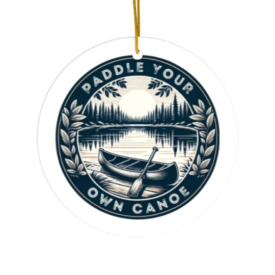 Solo Canoe Journey Lake Ceramic Ornaments