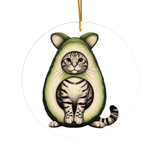 Avocado Cat Ceramic Ornaments