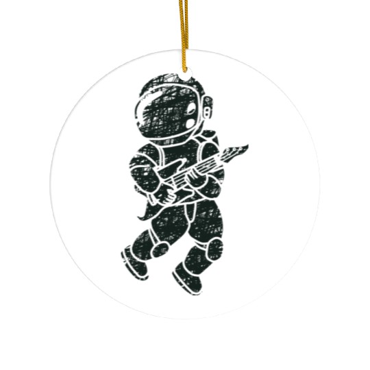 an astronauts playing guitar Ceramic Ornaments