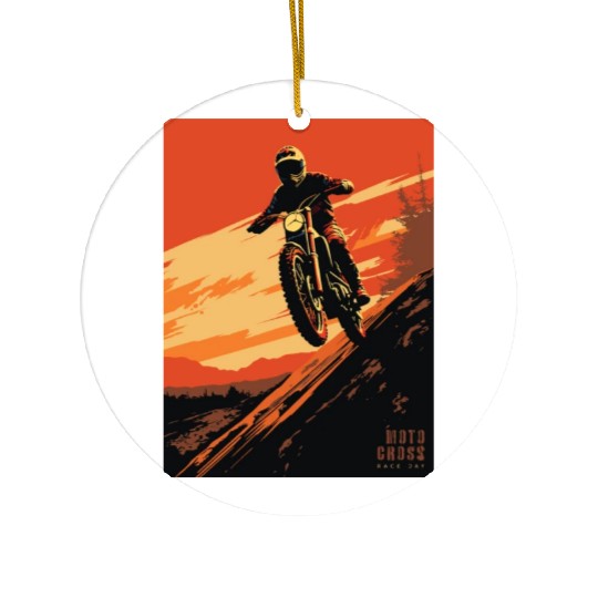 Sunset Motocross - Race Day Ceramic Ornaments