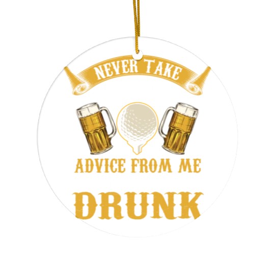 Funny golf beer golfing Ceramic Ornaments