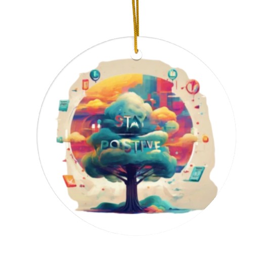 Stay positive Ceramic Ornaments