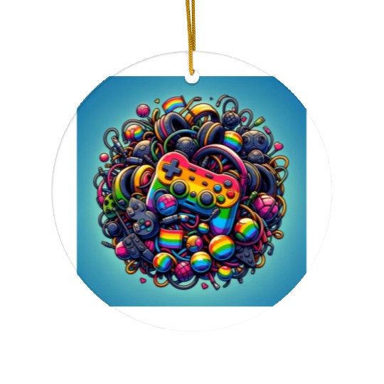 Controller Lovefest Gaymer Ceramic Ornaments