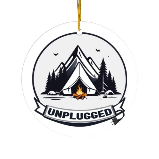 Camping Unplugged Ceramic Ornaments