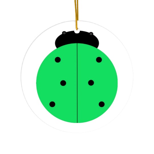 green ladybug Ceramic Ornaments