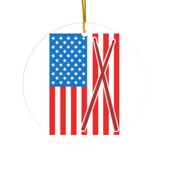 Patriotic US Drummer Ceramic Ornaments