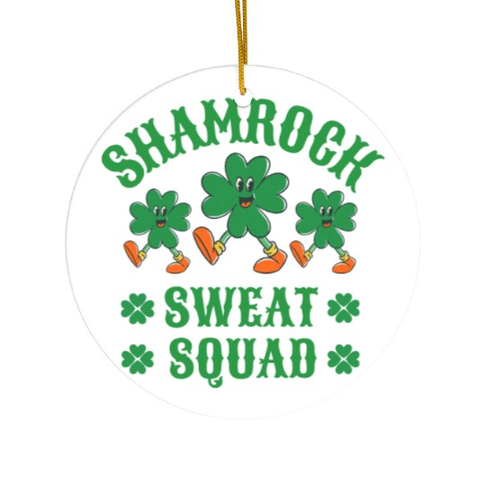 Shamrock Sweat Squad Workout Funny Ceramic Ornaments