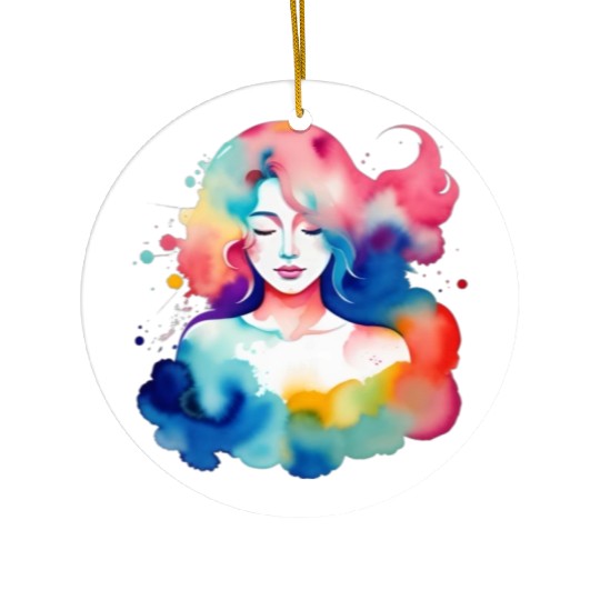 Color splash zodiac: Virgo Ceramic Ornaments