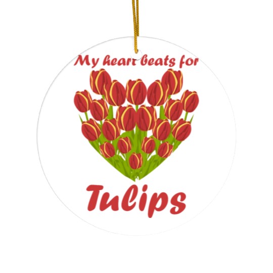 Tulips Flowers Heart Garden Tulip Ceramic Ornaments