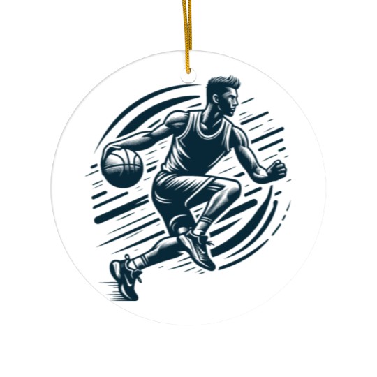 Basketball Player Icon Ceramic Ornaments