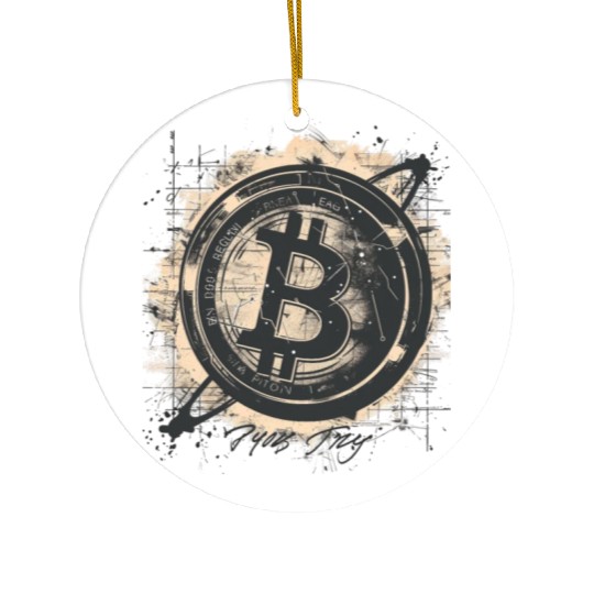 Pi day 3.14 Initial design Crypto Bitcoin Holder Ceramic Ornaments