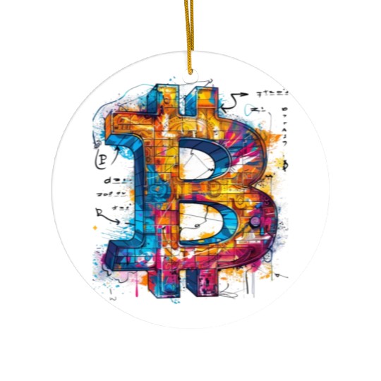 Pi day 3.14 Math Teacher Crypto Bitcoin Holder Ceramic Ornaments