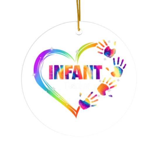 Infant Teacher Appreciation Tie Dye Ceramic Ornaments