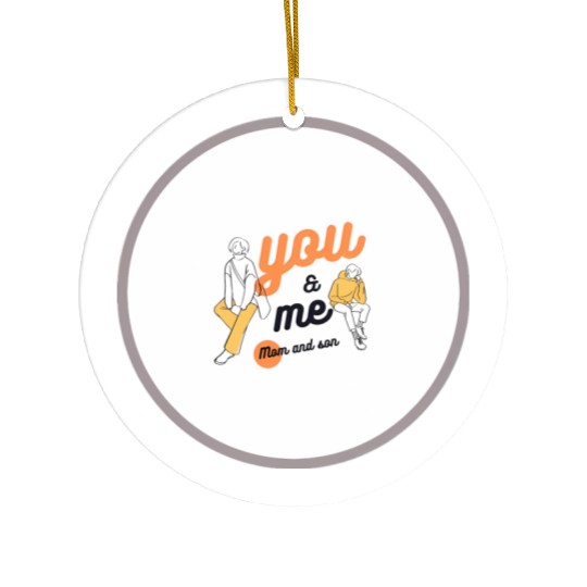 Mom and son Ceramic Ornaments