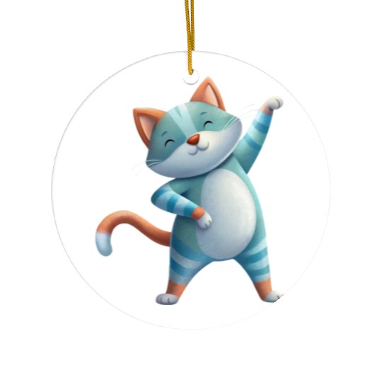 Funny Cat Dabbing A Hilarious Dance Design Ceramic Ornaments