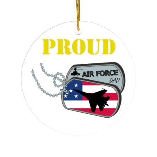 Proud Air Force Dad Ceramic Ornaments