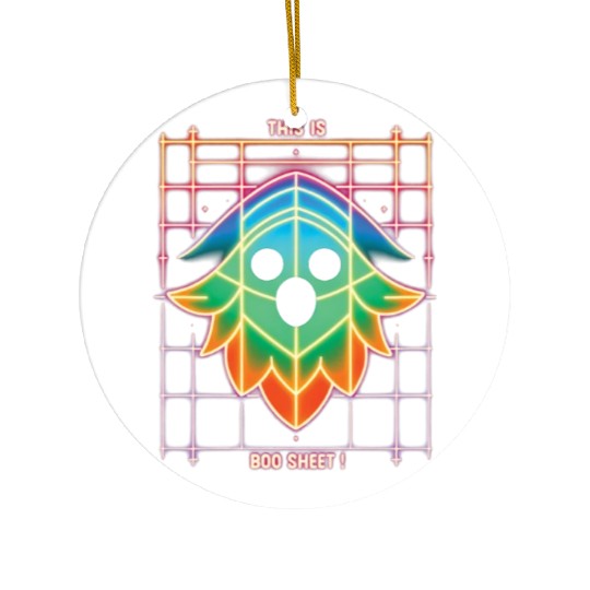 THIS IS BOO SHEET!, neon colors Ceramic Ornaments