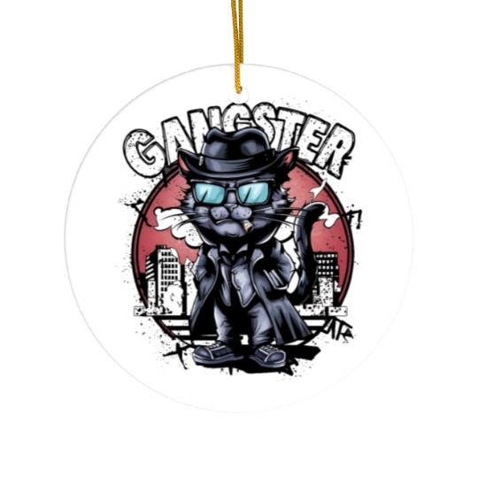 cat gangster Ceramic Ornaments