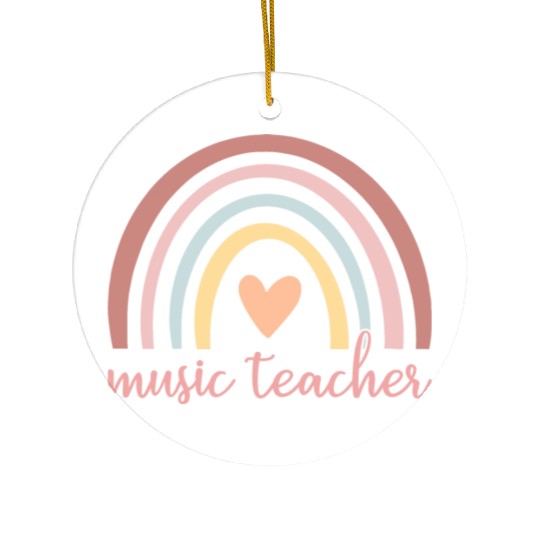 Music Teacher I - Boho Rainbow Ceramic Ornaments