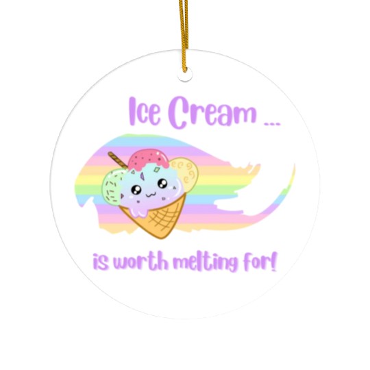 Ice Cream Kawaii is worth melting for! Ceramic Ornaments