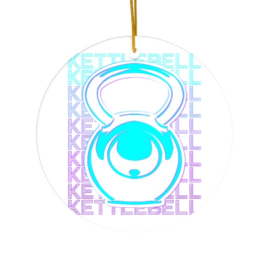 Kettlebell Lifting Workout Gym Retro Ceramic Ornaments