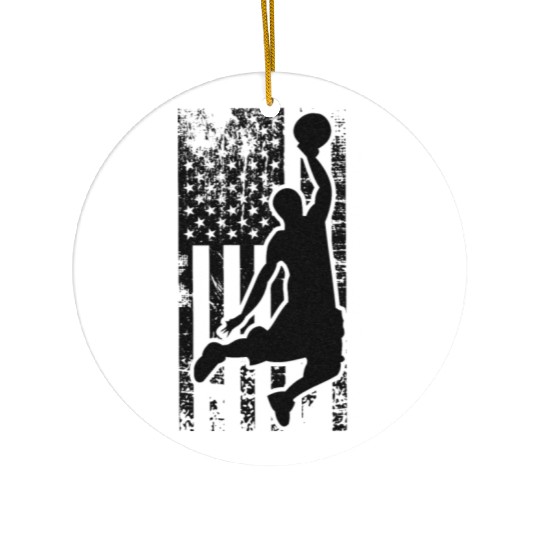 US Flag Basketball Ceramic Ornaments