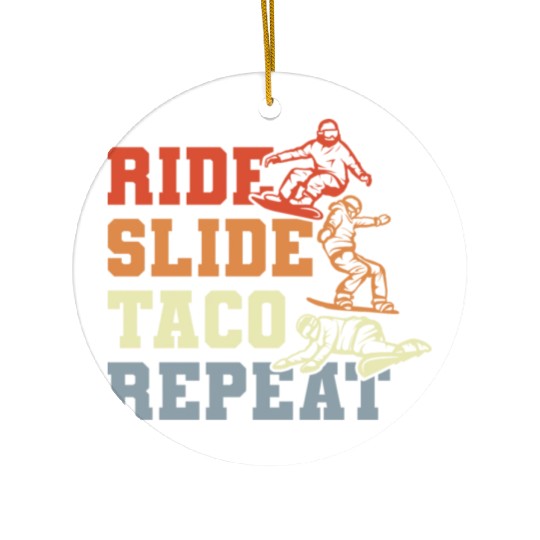 Taco Snowboarding Ceramic Ornaments