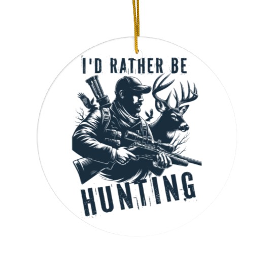 Hunting Lovers Deer Id Rather Be Camping Summer Ceramic Ornaments