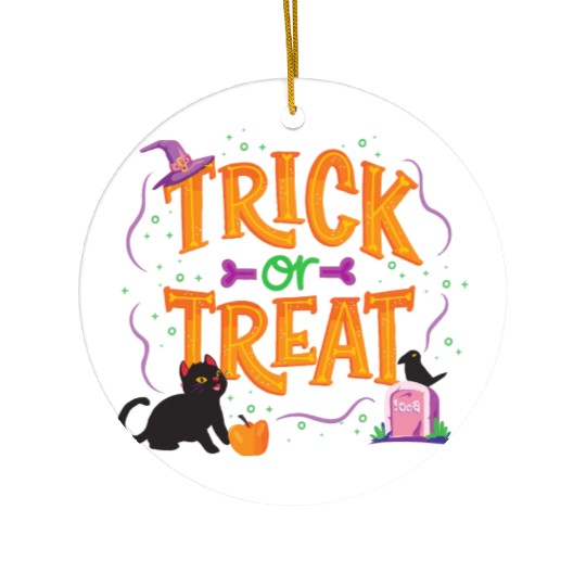 Trick or Treat Halloween. Ceramic Ornaments