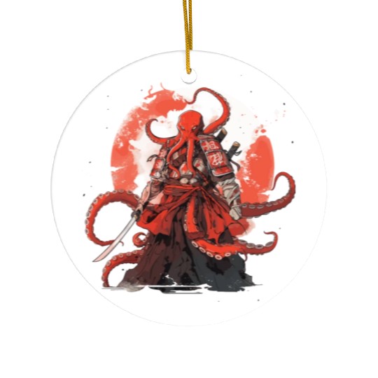 Samurai Katana Sword anime Octopus manga Warrior Ceramic Ornaments