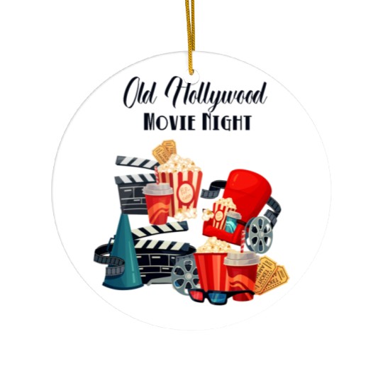 Popcorn Vintage Movie Night Ceramic Ornaments
