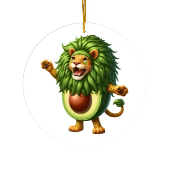 Avocado Lion Ceramic Ornaments