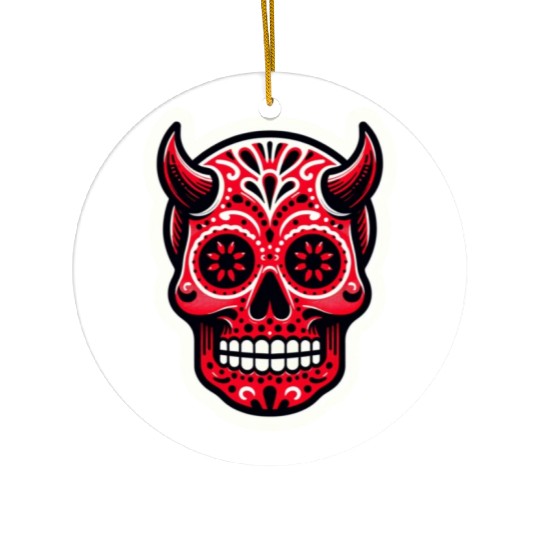 Adventurous Spirit: Daredevil Sugar Skull Ceramic Ornaments