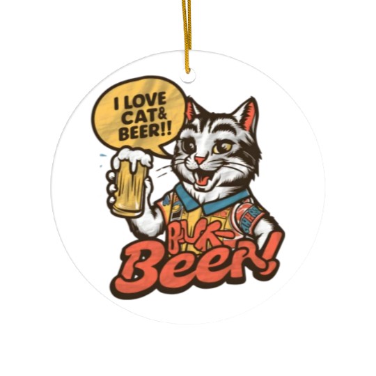 I Love Beer Ceramic Ornaments