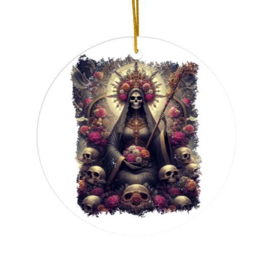 Santa Muerte Mexican Folk Culture Saint Ceramic Ornaments