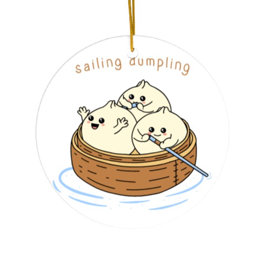 Happy Sailing Dumpling Ceramic Ornaments