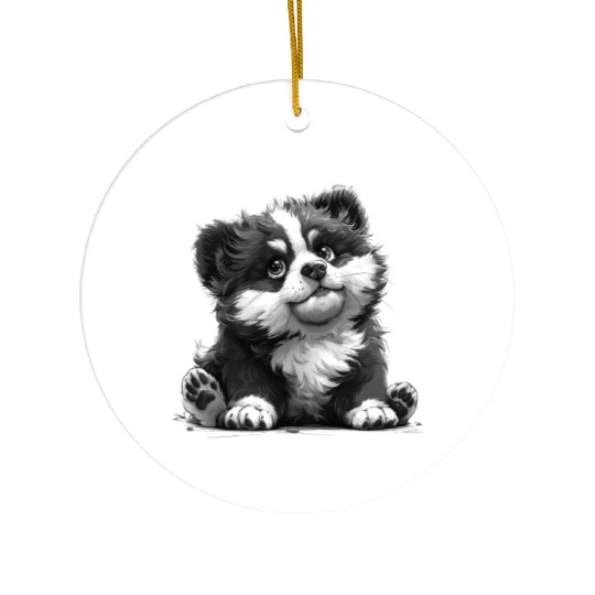 A Panda Dog? Yep, it's a real thing! Ceramic Ornaments
