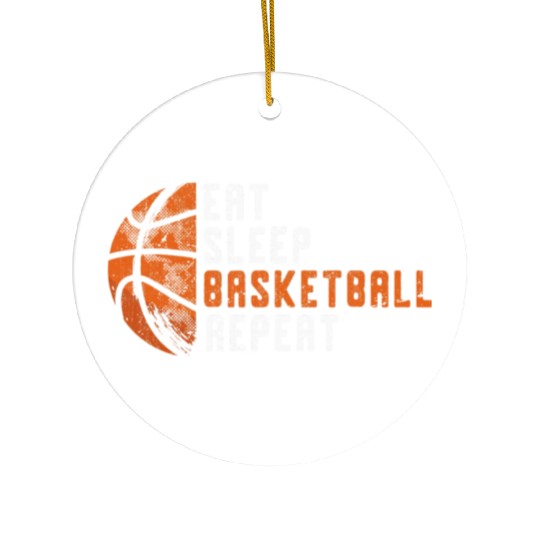 Eat Sleep Basketball Repeat Basketball Ceramic Ornaments