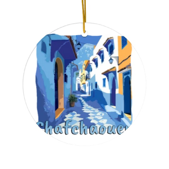 Chefchaouen Morocco Blue City Old Town Ceramic Ornaments
