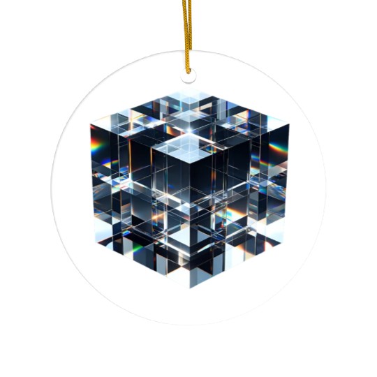 Abstract Crystal Cubes Ceramic Ornaments